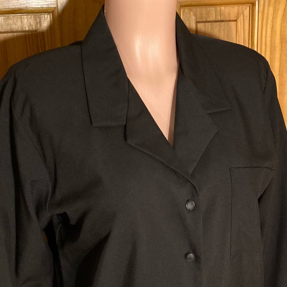 NWOT Jessica Scott Vintage 80s 90s Career Top Long Sleeve Blouse Black Size M - Picture 3 of 12
